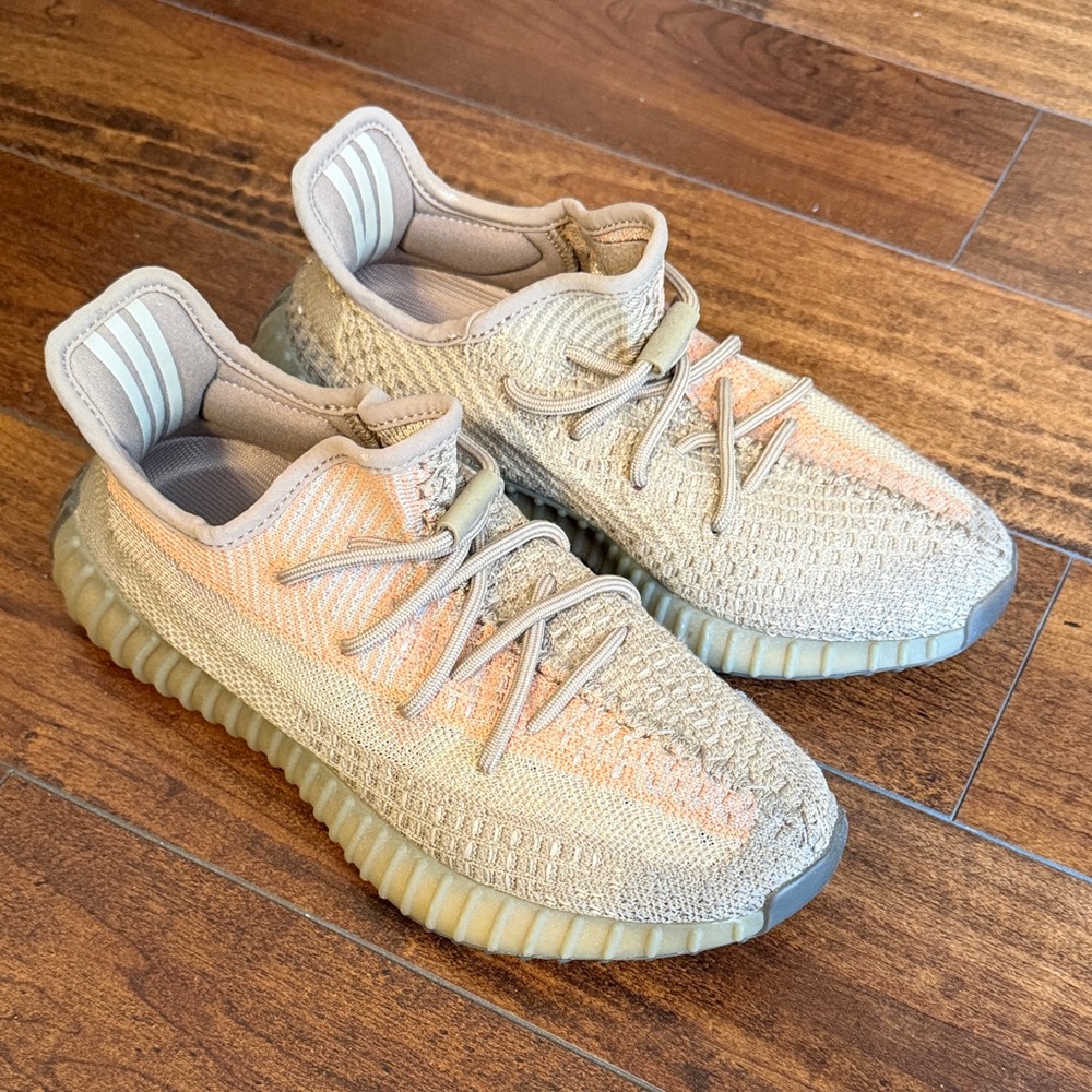Yeezy Women's Sneakers in Tan and Orange